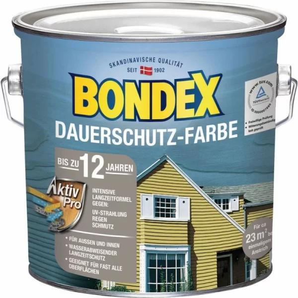Bondex Dauerschutz-Holzfarbe Taubenblau 2,50 L – 329879 1