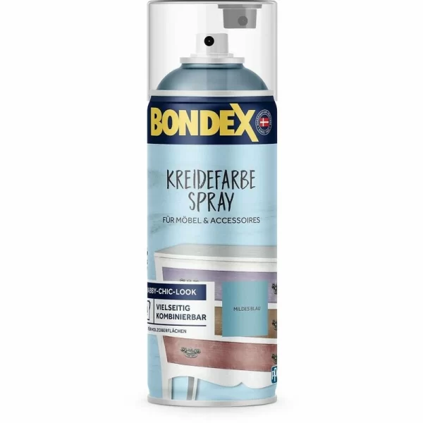 Bondex Kreidefarbe Spray Holzfarbe Holzlack Shabby Look Mildes Blau 0,4 L 1